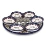 Seven-Piece Seder Plate With Floral & Grapes Design By Armenian Ceramic - 1