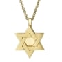 18K Gold Men's Double Star of David Pendant Necklace (Choice of Color) - 3