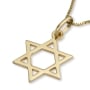 Stylish 14K Yellow Gold Star of David Pendant Necklace - 2