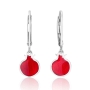 Marina Jewelry 925 Sterling Silver Leverback Earrings With Pomegranate Design - 4