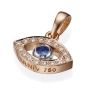 18K Gold Evil Eye Pendant Necklace With Diamond Accent - 4