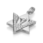 18K Gold Star of David & Dove of Peace Diamond Pendant (Choice of Color) - 4