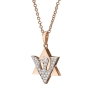 18K Gold Star of David & Dove of Peace Diamond Pendant (Choice of Color) - 7