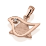 Yaniv Fine Jewelry 18K Gold Unisex Star of David & Dove of Peace Pendant with Diamond (Choice of Color) - 1