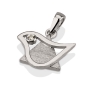 Yaniv Fine Jewelry 18K Gold Unisex Star of David & Dove of Peace Pendant with Diamond (Choice of Color) - 2