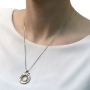 Silver and Gold Wheel Necklace - Traveler's Prayer - 4