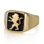 14K Gold and Black Enamel Lion of Judah Ring - 2