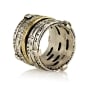 Silver and Gold Stacking Ana Bekoach Rugged Spinning Ring with Diamonds - 3