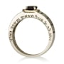Sterling Silver Gamla Kabbalah Ring with Gold-Framed Garnet Stone - 2