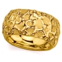 14K Yellow Gold Textured Ring - Cavern - 1