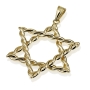 14K Gold Twisted Star of David Pendant - Extra Large - 1