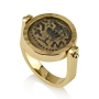 14K Yellow Gold Ancient Coin Ring - 1