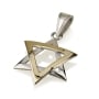14K Two-Tone Gold Domed Star of David Pendant - 1