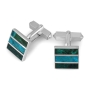 Sterling Silver Eilat Stone Square Cufflinks - 1