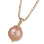 14K Gold and Pink Pearl Necklace - 1