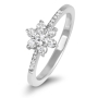 18K White Gold Lily Diamond Ring - 1