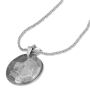 Sterling Silver and 9K Gold Pomegranate Necklace with Garnet Stones - Jerusalem - 2