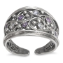 925 Sterling Silver Open Ring with Amethyst and Lavender Stones - 2