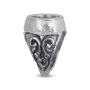 Sterling Silver Round Roman Glass Filigree Ring - 3