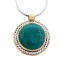Silver and Gold Filled Circle Eilat Stone Necklace - 1