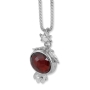 Sterling Silver and Garnet Pomegranate Necklace with Star of David Detail - 2