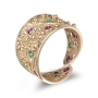 14K Gold Filigree Ring with Emeralds and Rubies - 2