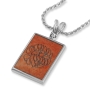 Sterling Silver and Jerusalem Stone Shema Yisrael Tablet Necklace (Deuteronomy 6:4) - 1