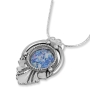 Sterling Silver Deluxe Borders Roman Glass Necklace - 1