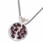 Rafael Jewelry Large Pomegranate 925 Sterling Silver and 9K Gold with Garnet Gemstones - 2