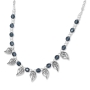 Rafael Jewelry Sterling Silver Beaded Necklace with Filigree Leaves  - 1