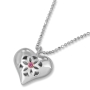 Rafael Jewelry Sterling Silver and 9K Gold Heart Necklace - Ruby  - 2