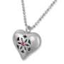 Rafael Jewelry Sterling Silver and 9K Gold Heart Necklace - Ruby  - 1