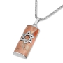 Rafael Jewelry Star of David Sterling Silver and Jerusalem Stone Mezuzah Necklace  - 1