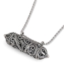 Rafael Jewelry Horizontal Filigree Mezuzah Sterling Silver Necklace  - 2