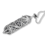 Rafael Jewelry Vertical Filigree Mezuzah Sterling Silver Necklace - 3
