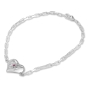 Rafael Jewelry Sterling Silver and Ruby Flower Heart Bracelet  - 2