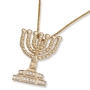 Rafael Jewelry 14K Gold Temple Menorah Diamond Pendant - 2
