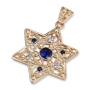 Rafael Jewelry 14K Gold Filigree Star of David Sapphire and Lavender Pendant - 1