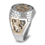 Rafael Jewelry Sterling Silver and 14K Gold Star of David Jerusalem Lions Ring  - 3