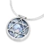 Rafael Jewelry Roman Glass and Silver Star of David Circle Necklace - 1