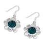 Rafael Jewelry Sterling Silver and Eilat Stone Daisy Earrings  - 1