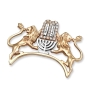 Rafael Jewelry 14K Yellow & White Gold Ten Commandments, Menorah and Lion of Judah Pendant - 1