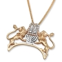 Rafael Jewelry 14K Yellow & White Gold Ten Commandments, Menorah and Lion of Judah Pendant - 2