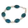 Rafael Jewelry Gold Plated Silver & Eilat Stone Pebble Bracelet - 1