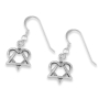 Rafael Jewelry Silver Love Heart Star of David Earrings - 1