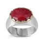 Rafael Jewelry Sterling Silver & 9K Gold Ring with Ruby Stone - 2