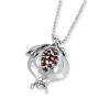Rafael Jewelry Sterling Silver Pomegranate Pendant with Garnet Stones - 1
