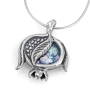 Rafael Jewelry Sterling Silver Pomegranate Pendant with Roman Glass - 1