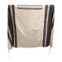 Handwoven Black & Silver Pattern Tallit (Prayer Shawl) Set from Rikmat Elimelech - 6