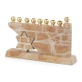 Star of David Red Jerusalem Stone Hanukkah Menorah - 2
